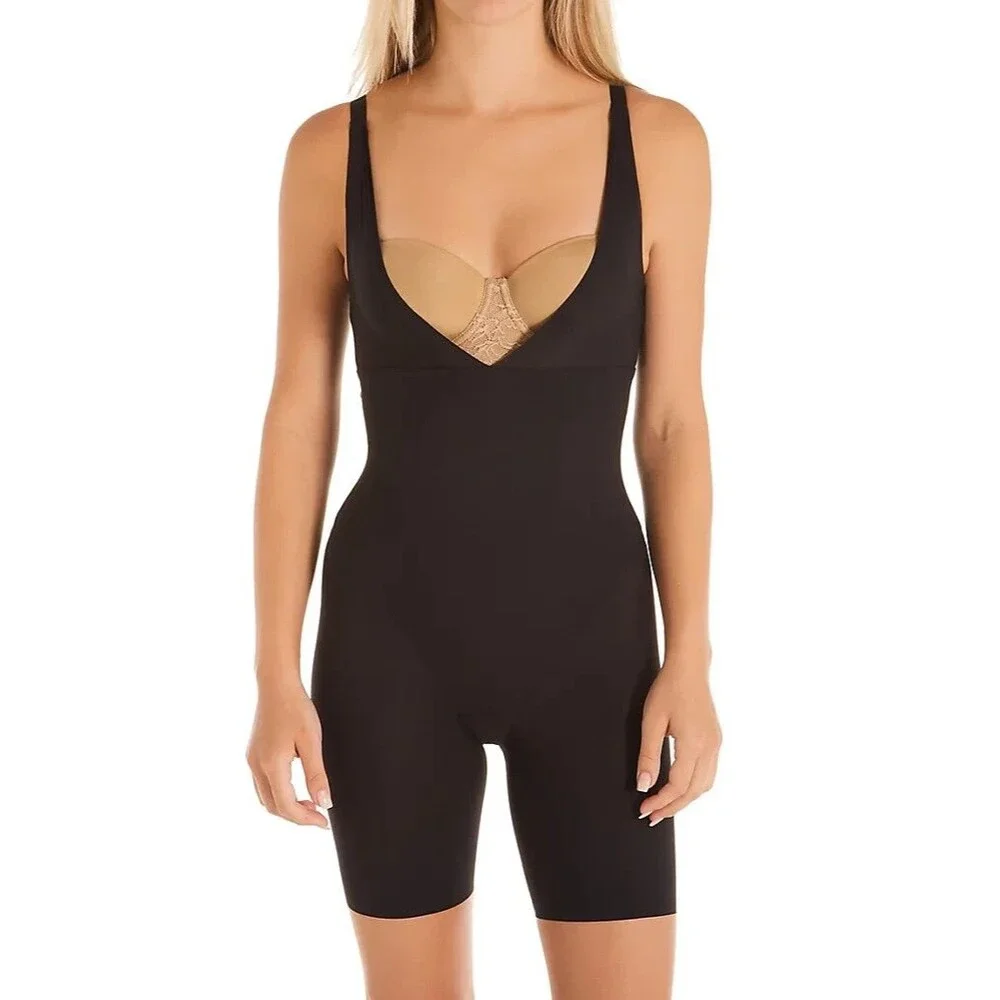 Maidenform Sleek Smoothers‎ Open Bust Long Leg Body Shaper 2556